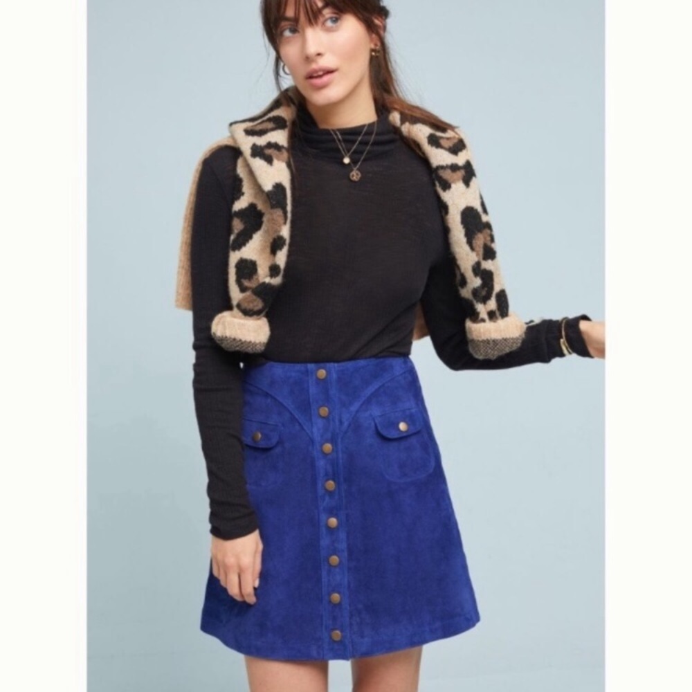 ANTHROPOLOGIE Button Front Skirt